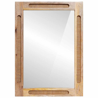 vidaXL Bathroom Mirror Brown 50 x 2.5 x 70 cm Solid Mango Wood
