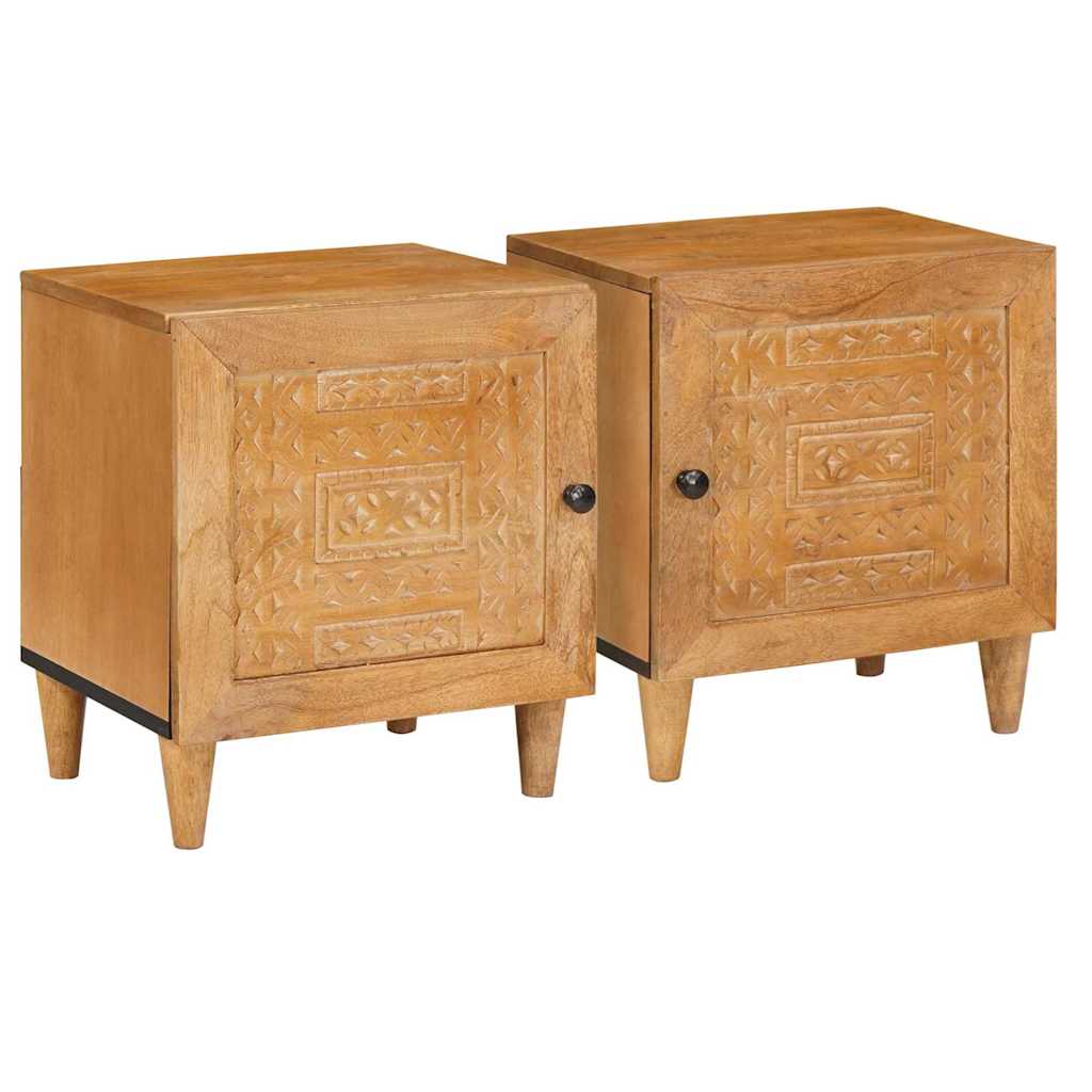 vidaXL Bedside Cabinet 2 pcs Light Brown 80 x 50 x 40 cm