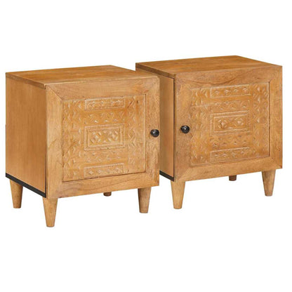 vidaXL Bedside Cabinet 2 pcs Light Brown 80 x 50 x 40 cm
