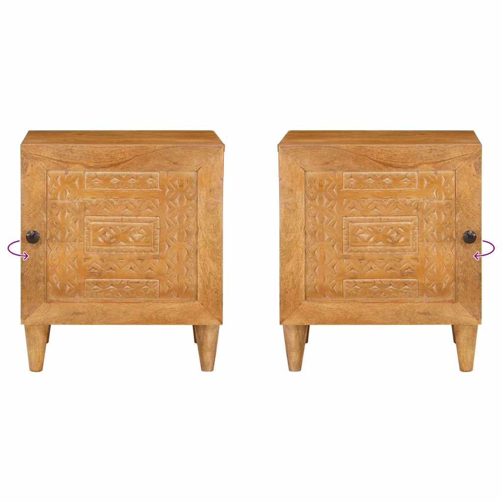 vidaXL Bedside Cabinet 2 pcs Light Brown 80 x 50 x 40 cm