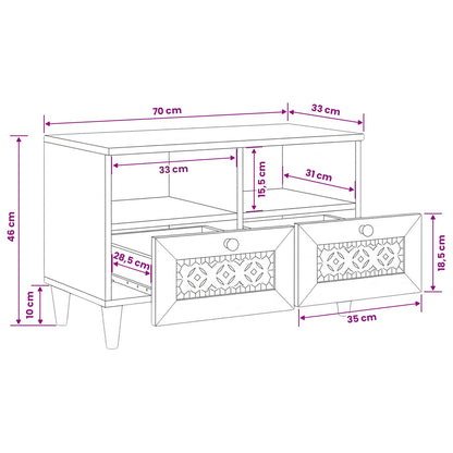 vidaXL TV Units with Shelf Light Brown 70 x 33 x 46 cm Engineered wood