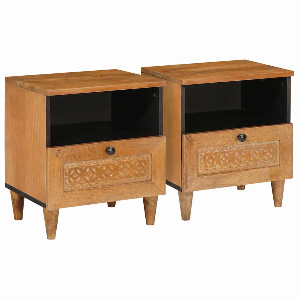 vidaXL Bedside Cabinet 2 pcs Light Brown 40 x 33 x 46 cm
