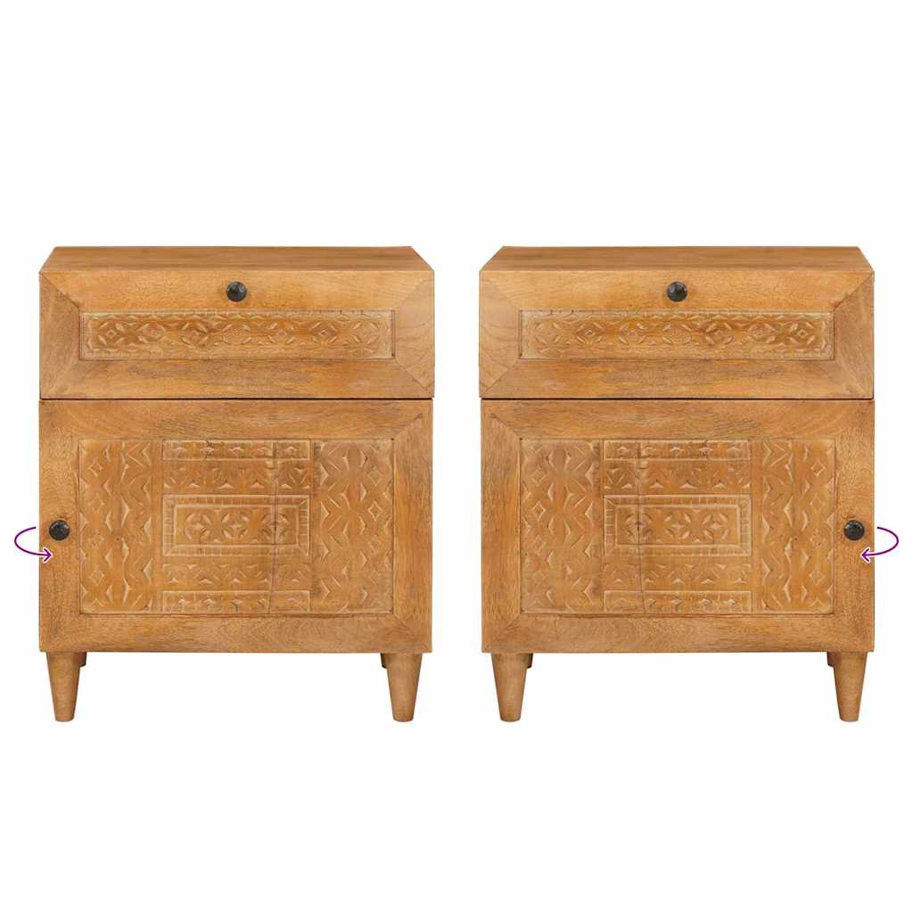 vidaXL Bedside Cabinet Light Brown 50 x 33 x 60 cm Engineered Wood