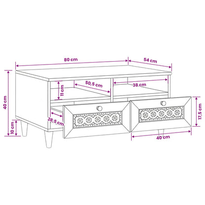 vidaXL Coffee Table Light Brown 80 x 54 x 40 cm Engineered Wood
