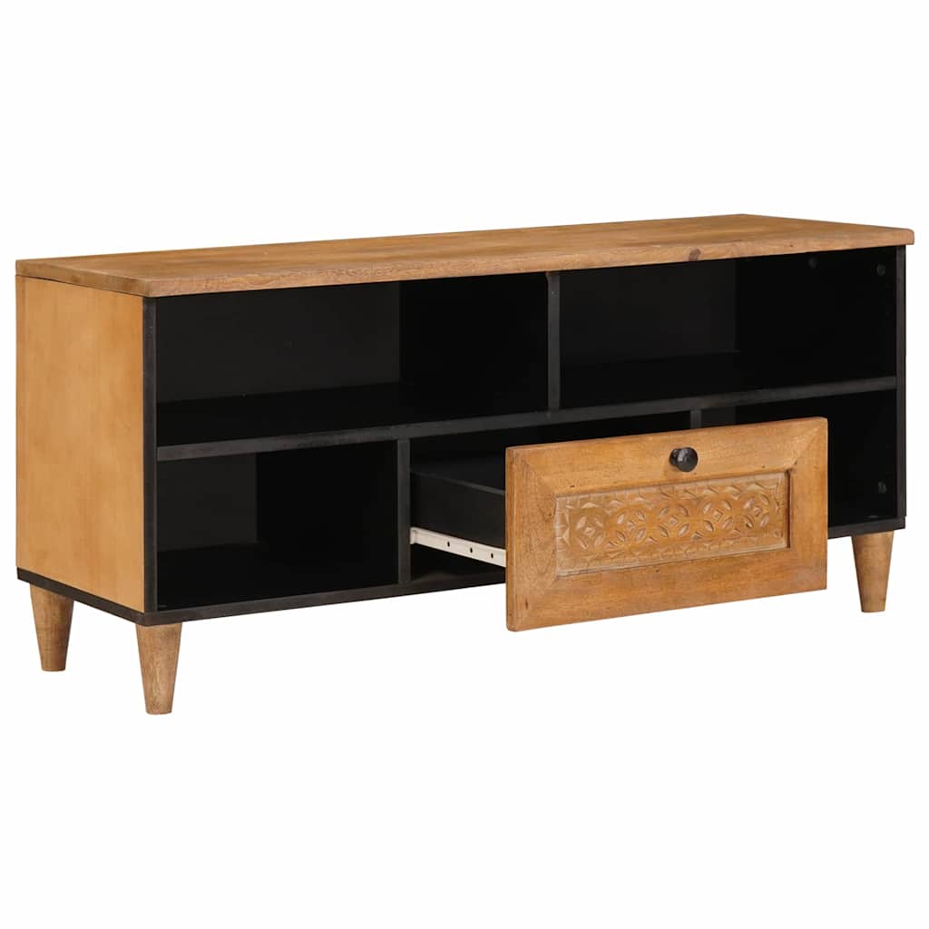 vidaXL TV Cabinet with Drawer 100 x 33 x 46 cm Solid Mango Wood