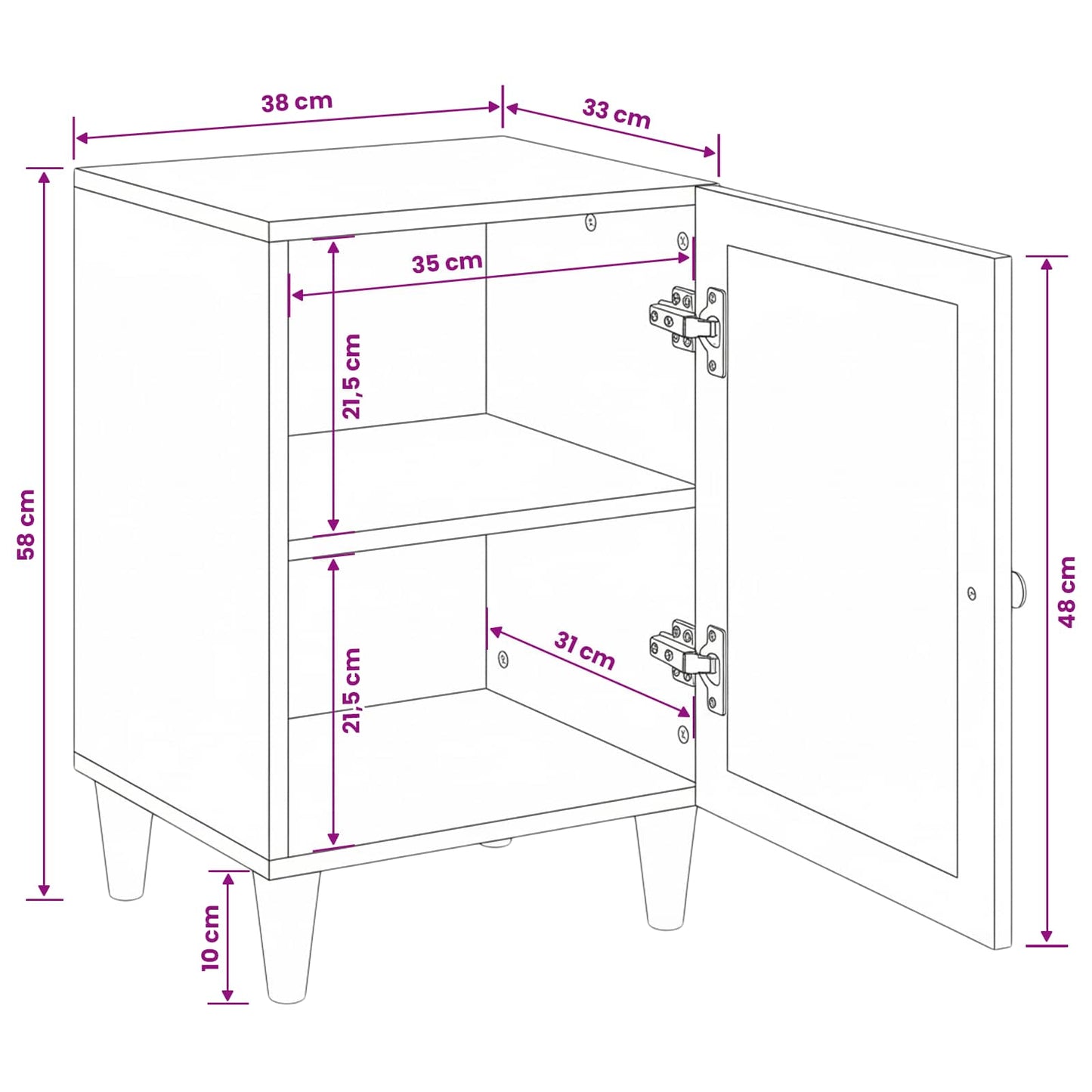 vidaXL Bathroom Cabinet Light Brown 38 x 33 x 58 cm Engineered Wood