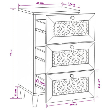 vidaXL Sideboard with Drawer Light brown 33.5 x 40 x 75 cm