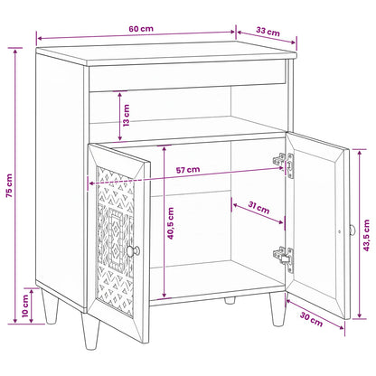 vidaXL Sideboard Light brown 33.5 x 60 x 75 cm