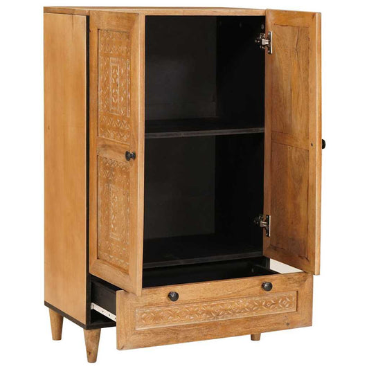vidaXL Highboard Light brown 60 x 33 x 100 cm Solid mango wood