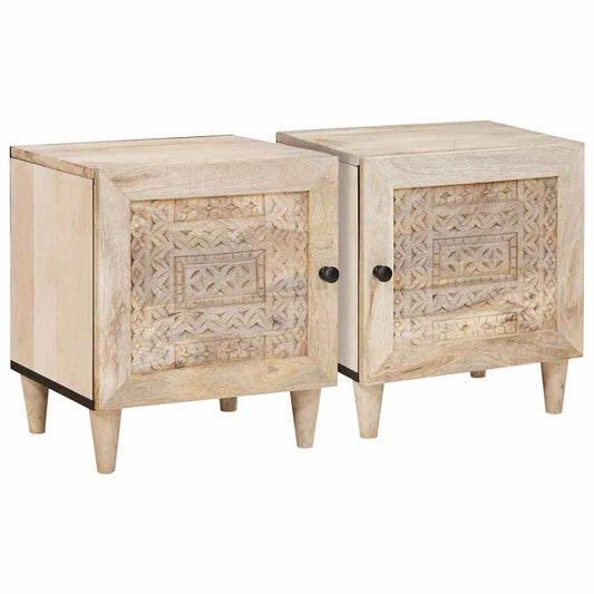 vidaXL Bedside Cabinet 2 pcs White 80 x 50 x 40 cm Engineered Wood