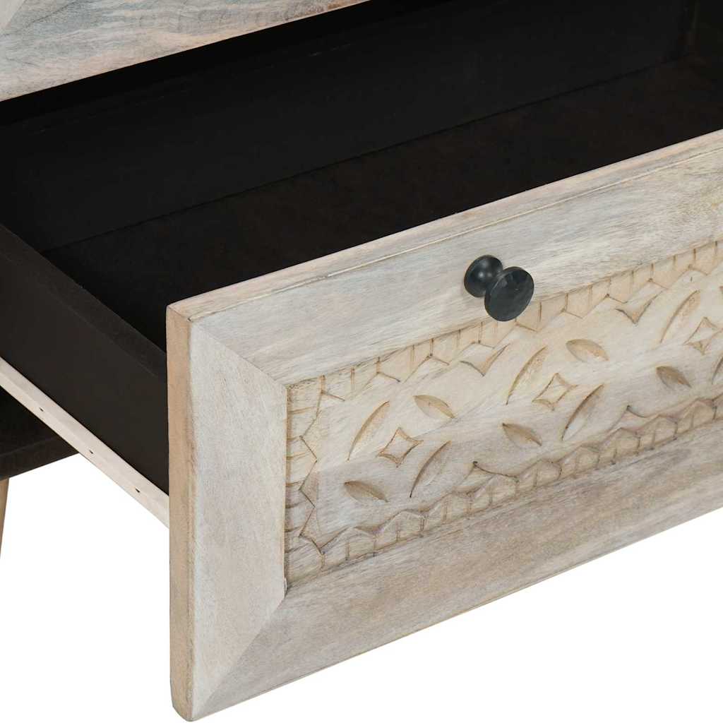 vidaXL Sideboard White 60 x 33 x 75 cm Solid mango wood