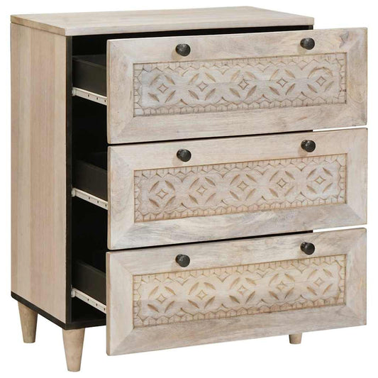 vidaXL Sideboard White 60 x 33 x 75 cm Solid mango wood