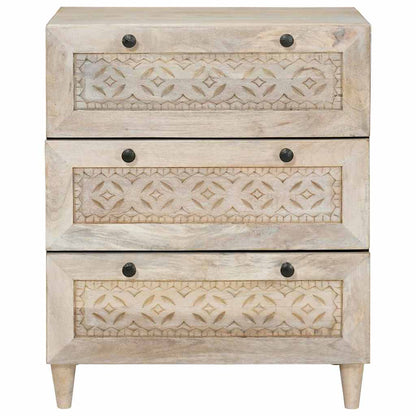 vidaXL Sideboard White 60 x 33 x 75 cm Solid mango wood