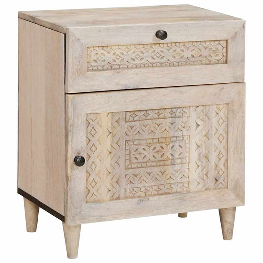 vidaXL Bedside Cabinet White 50 x 33 x 60 cm Engineered Wood