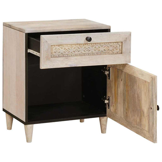 vidaXL Bedside Cabinet White 50 x 33 x 60 cm Engineered Wood