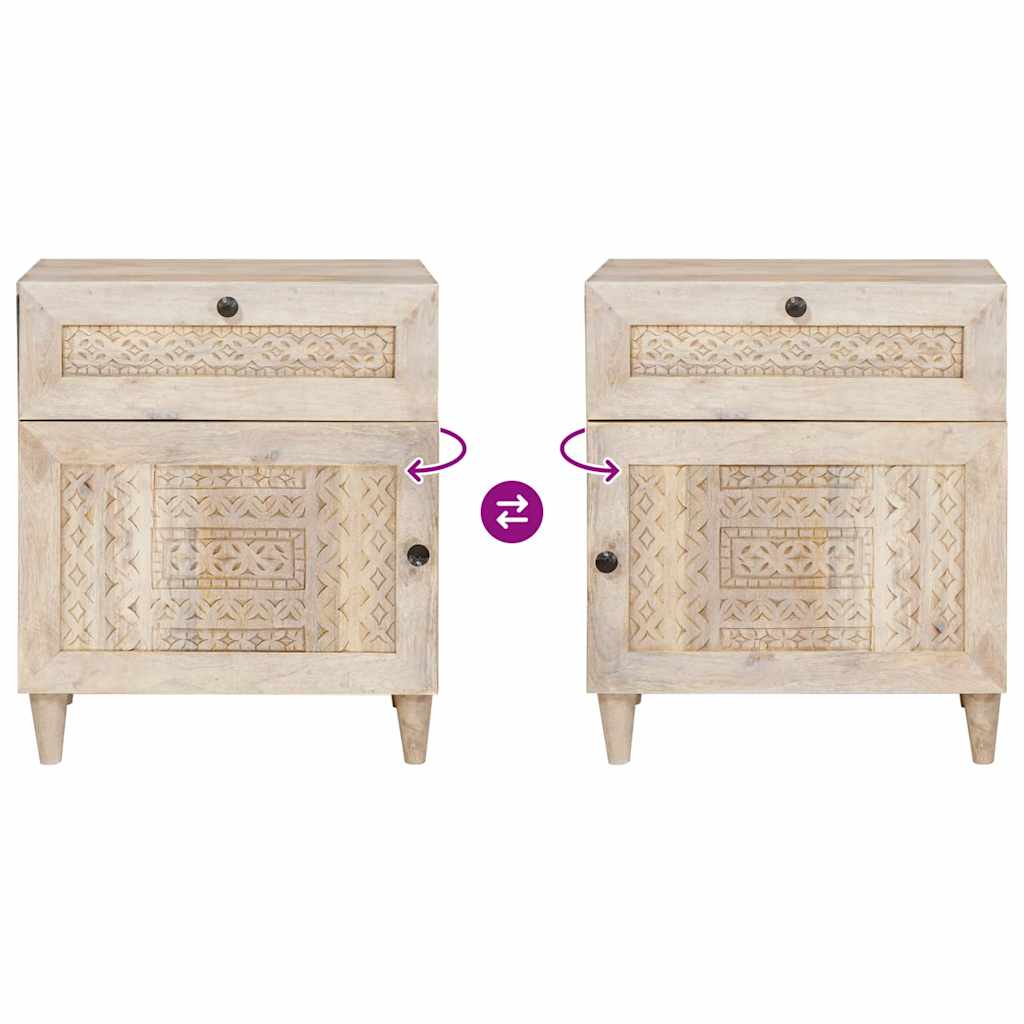 vidaXL Bedside Cabinet White 50 x 33 x 60 cm Engineered Wood