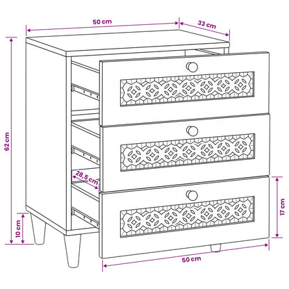 vidaXL Bedside Cabinet White 50 x 33 x 62 cm Engineered Wood