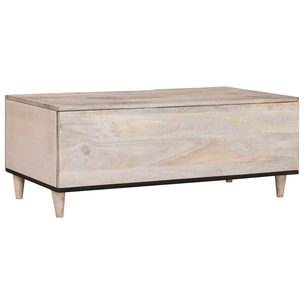 vidaXL Coffee Table Bleached White 100 x 54 x 40 cm Solid Mango Wood