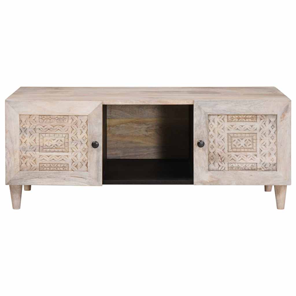 vidaXL Coffee Table Bleached White 100 x 54 x 40 cm Solid Mango Wood