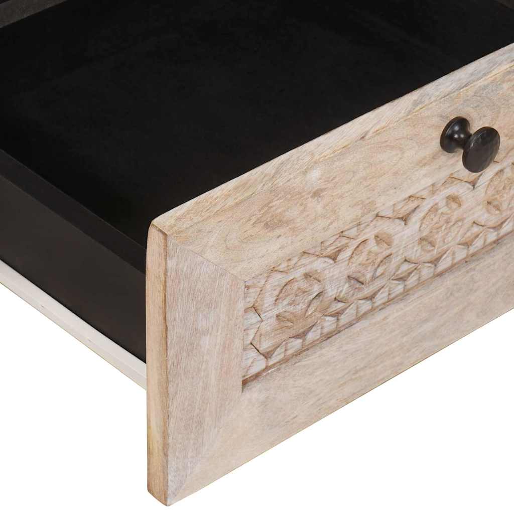 vidaXL Coffee Table Bleached White 80 x 54 x 40 cm Solid Mango Wood