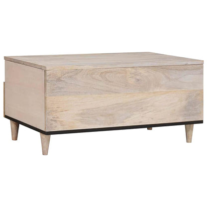 vidaXL Coffee Table Bleached White 80 x 54 x 40 cm Solid Mango Wood