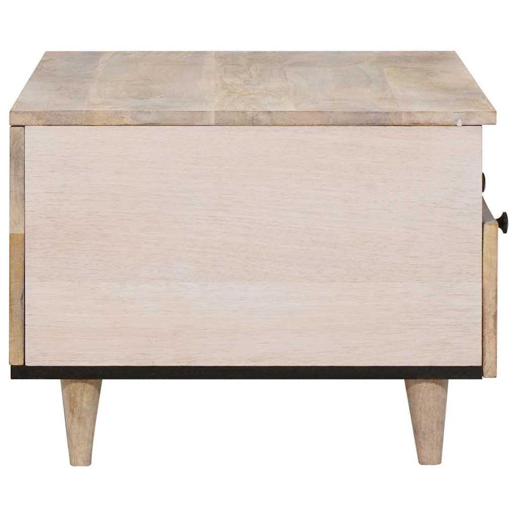 vidaXL Coffee Table Bleached White 80 x 54 x 40 cm Solid Mango Wood