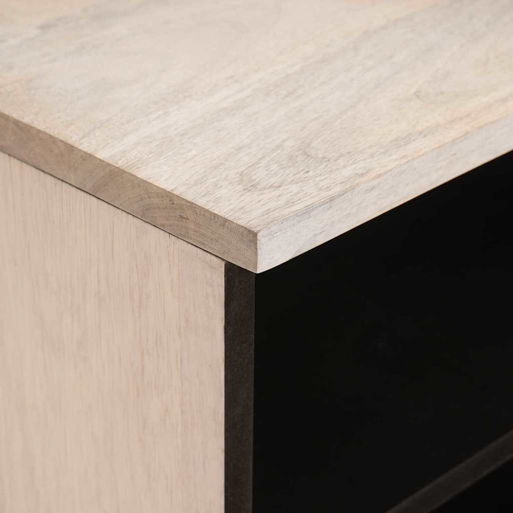 vidaXL TV Cabinet Bleached White 100 x 33 x 46 cm Solid Mango Wood
