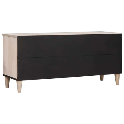vidaXL TV Cabinet Bleached White 100 x 33 x 46 cm Solid Mango Wood