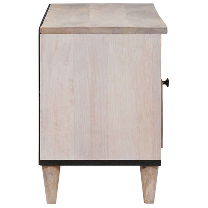 vidaXL TV Cabinet Bleached White 100 x 33 x 46 cm Solid Mango Wood