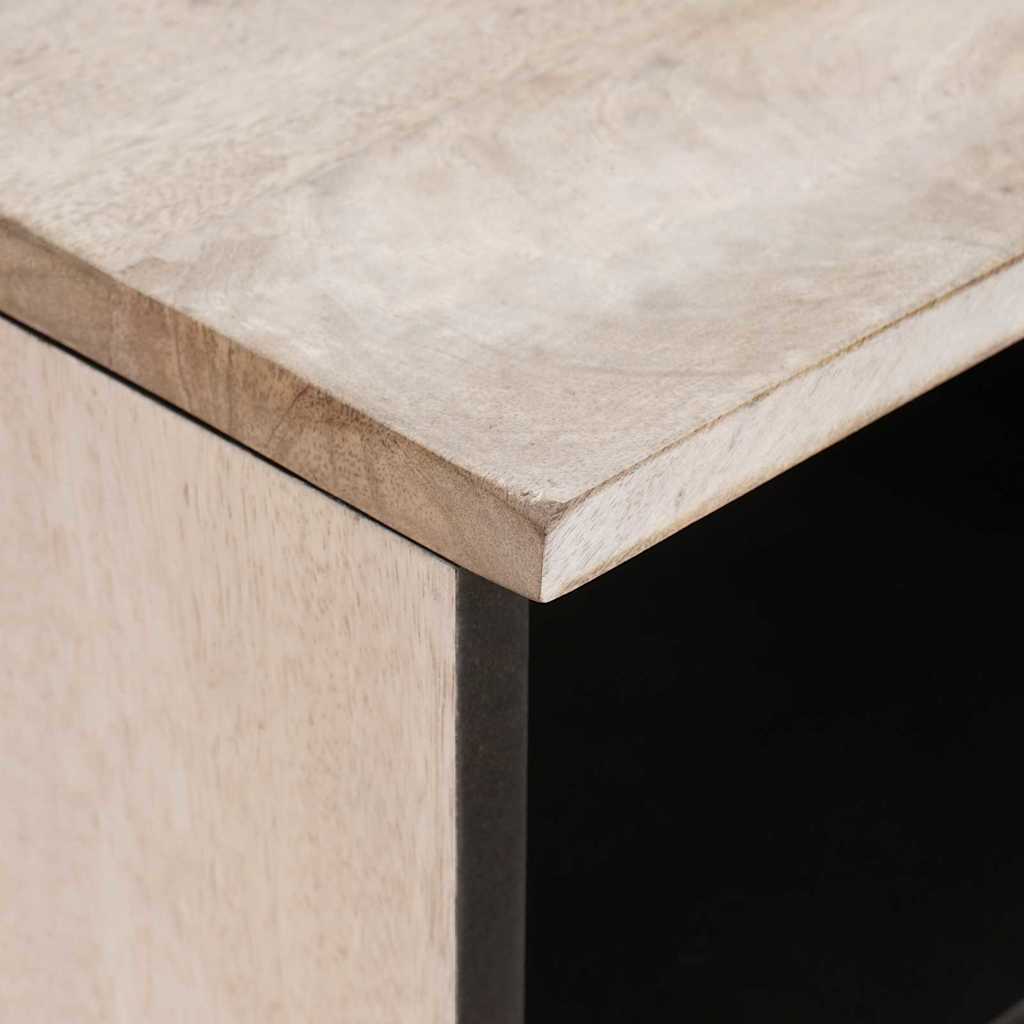 vidaXL TV Cabinet Bleached White 80 x 33 x 46 cm Solid Mango Wood