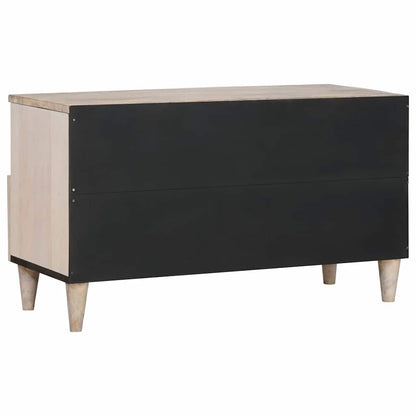 vidaXL TV Cabinet Bleached White 80 x 33 x 46 cm Solid Mango Wood