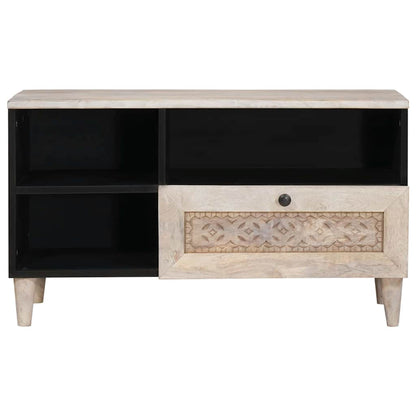 vidaXL TV Cabinet Bleached White 80 x 33 x 46 cm Solid Mango Wood