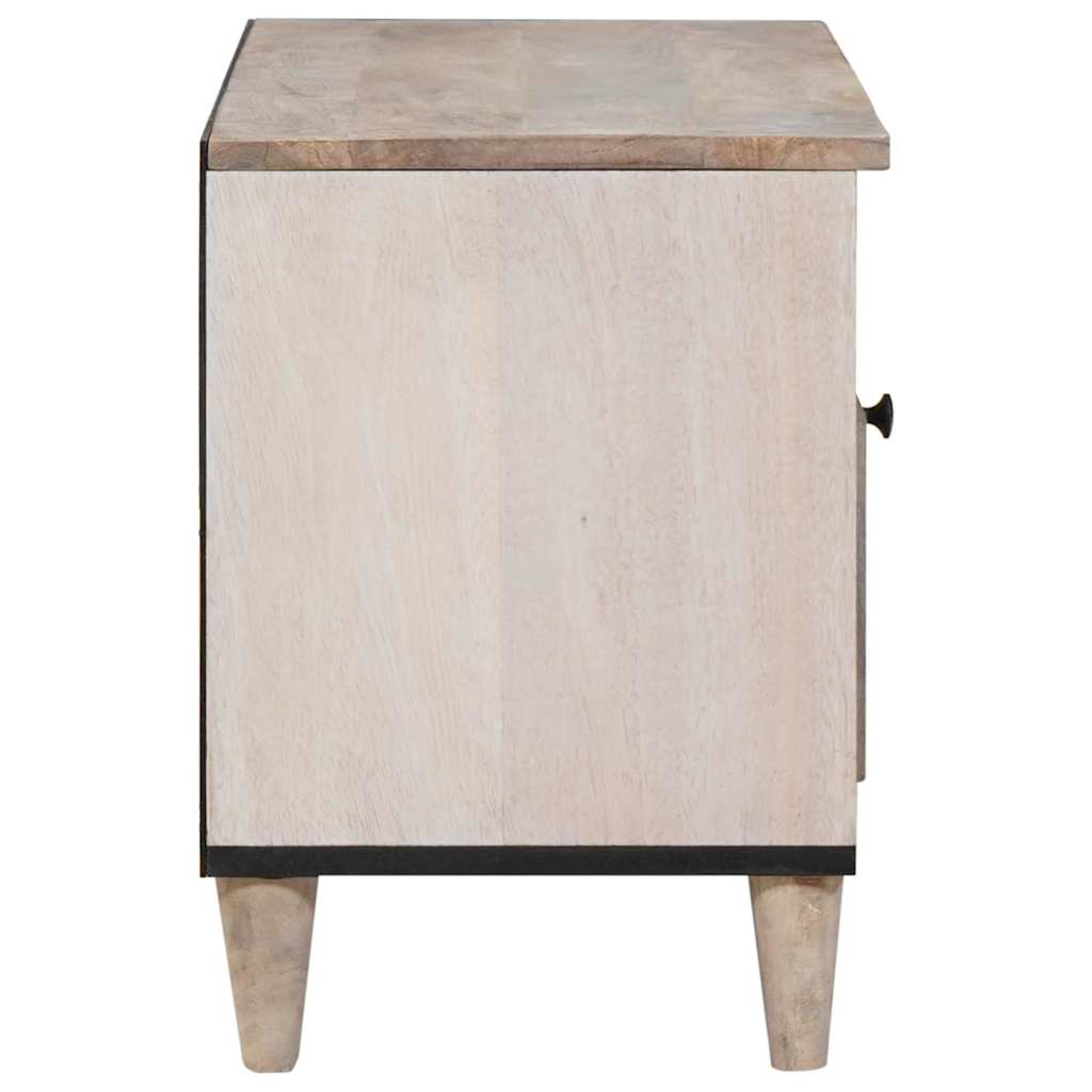 vidaXL TV Cabinet Bleached White 80 x 33 x 46 cm Solid Mango Wood