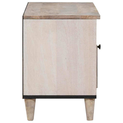 vidaXL TV Cabinet Bleached White 80 x 33 x 46 cm Solid Mango Wood