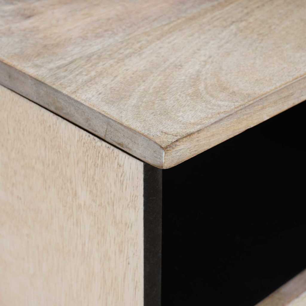 vidaXL TV Cabinet Bleached White 100 x 33 x 46 cm Solid Mango Wood