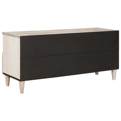 vidaXL TV Cabinet Bleached White 100 x 33 x 46 cm Solid Mango Wood