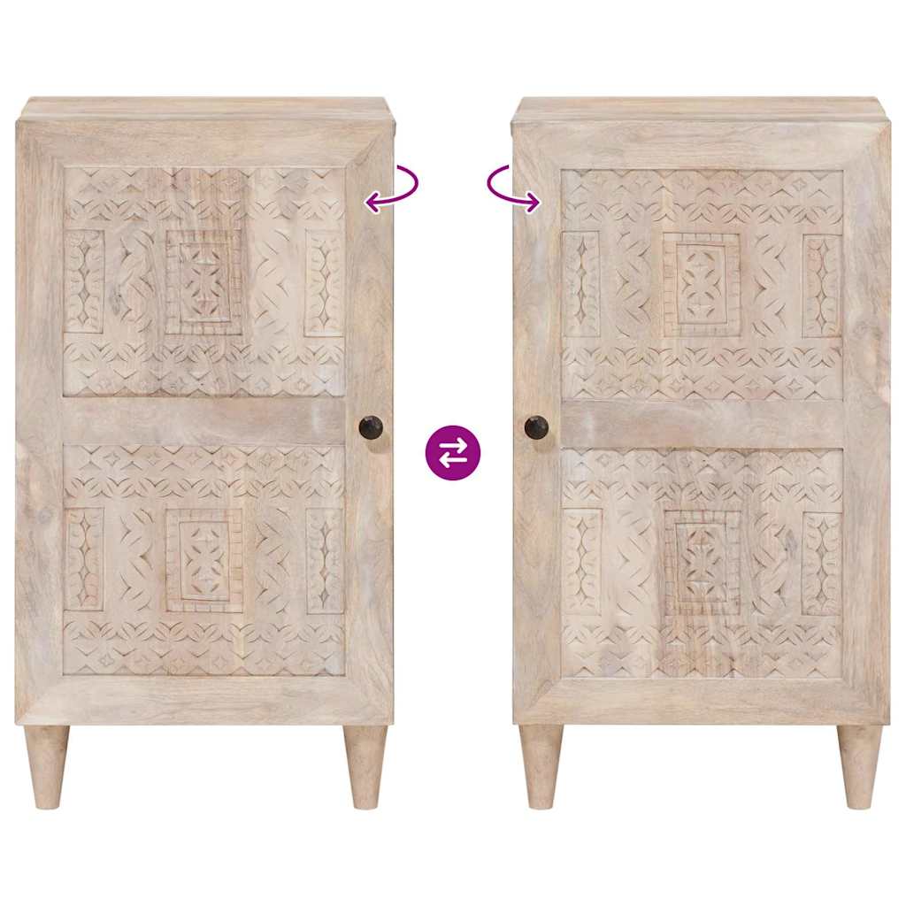 vidaXL Sideboard Bleached White 40 x 33 x 75 cm Solid Mango Wood