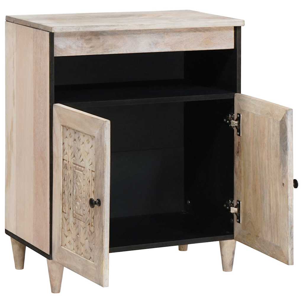 vidaXL Sideboard Bleached White 60 x 33 x 75 cm Solid Mango Wood