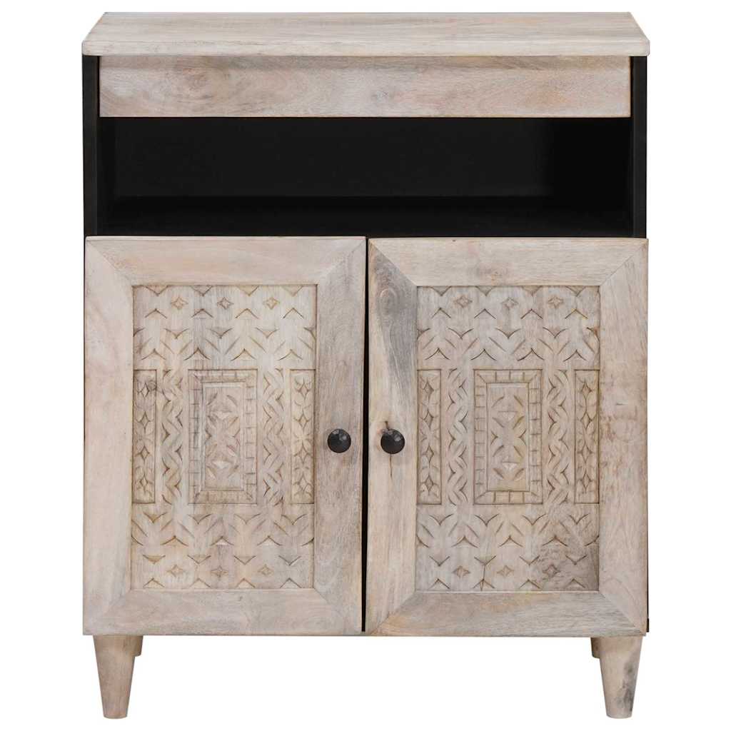 vidaXL Sideboard Bleached White 60 x 33 x 75 cm Solid Mango Wood