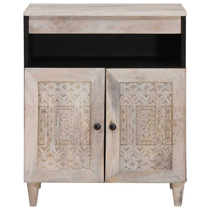 vidaXL Sideboard Bleached White 60 x 33 x 75 cm Solid Mango Wood
