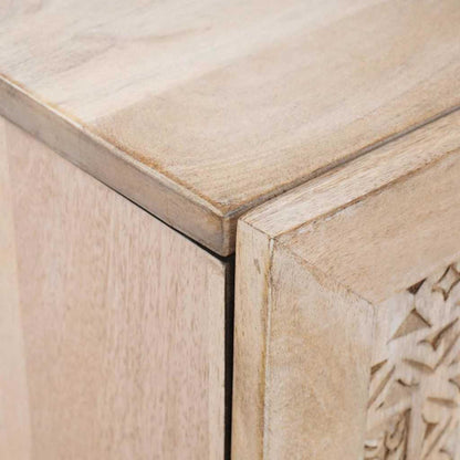 vidaXL Sideboard Bleached White 60 x 33 x 75 cm Solid Mango Wood