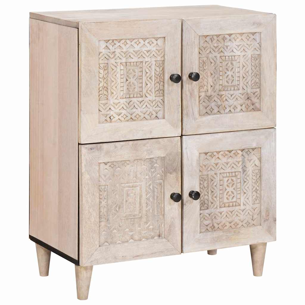 vidaXL Sideboard Bleached White 60 x 33 x 75 cm Solid Mango Wood