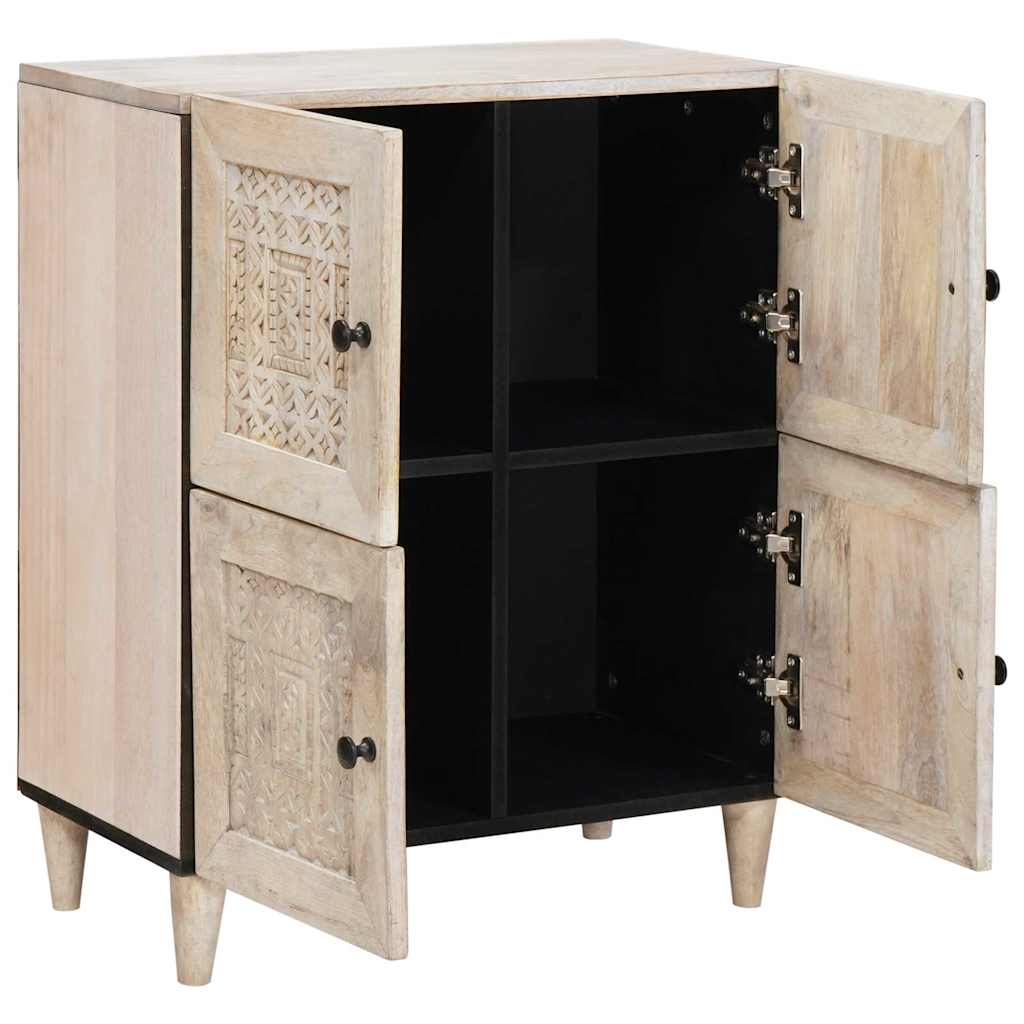 vidaXL Sideboard Bleached White 60 x 33 x 75 cm Solid Mango Wood