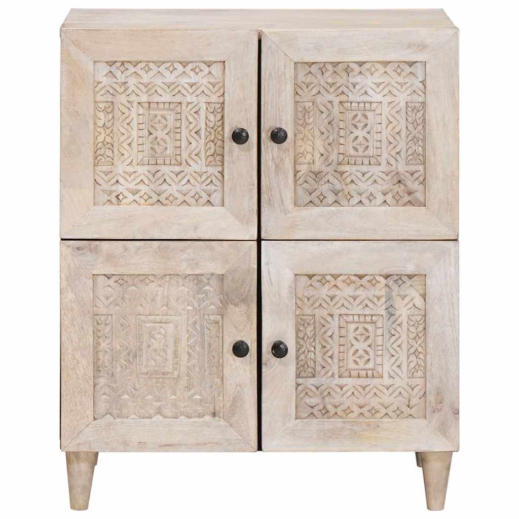 vidaXL Sideboard Bleached White 60 x 33 x 75 cm Solid Mango Wood