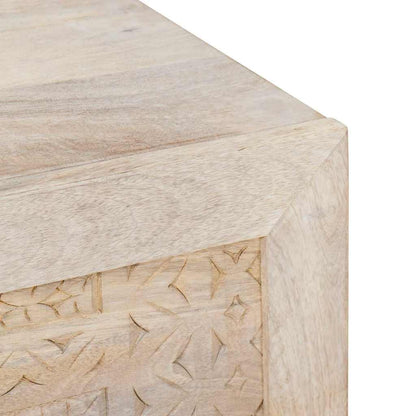 vidaXL Sideboard Bleached White 80 x 33 x 75 cm Solid Mango Wood