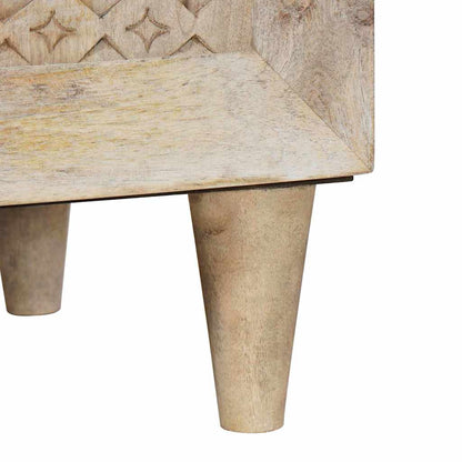 vidaXL Sideboard Bleached White 80 x 33 x 75 cm Solid Mango Wood