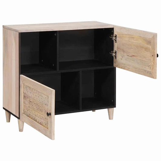 vidaXL Sideboard Bleached White 80 x 33 x 75 cm Solid Mango Wood