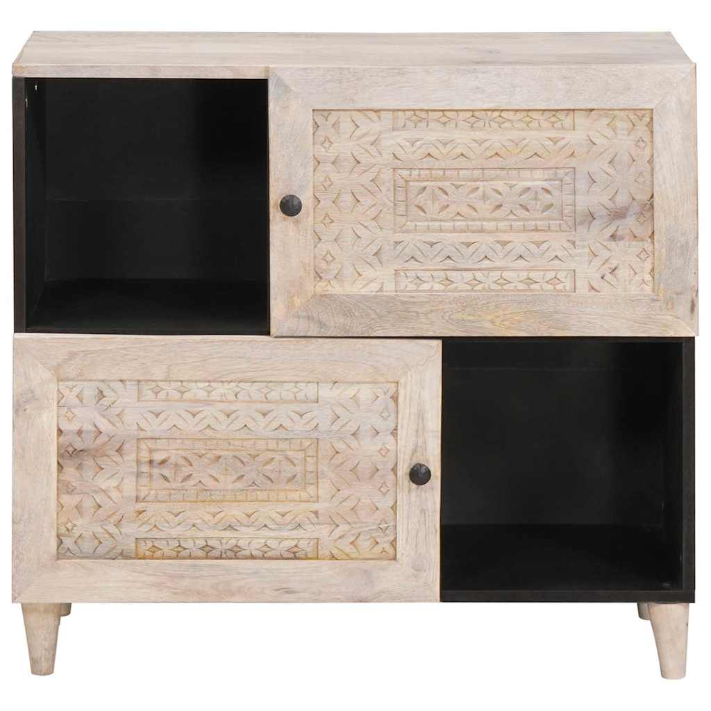 vidaXL Sideboard Bleached White 80 x 33 x 75 cm Solid Mango Wood