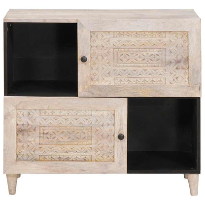 vidaXL Sideboard Bleached White 80 x 33 x 75 cm Solid Mango Wood