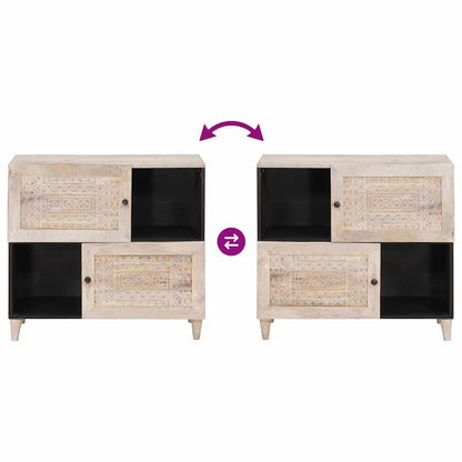 vidaXL Sideboard Bleached White 80 x 33 x 75 cm Solid Mango Wood